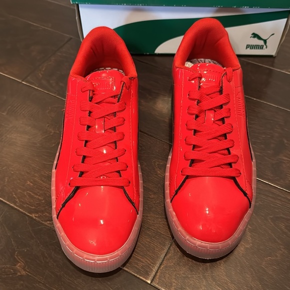 Puma Basket Patent Ice Fade men’s Barbados cherry NIB 9.5 - Picture 3 of 9